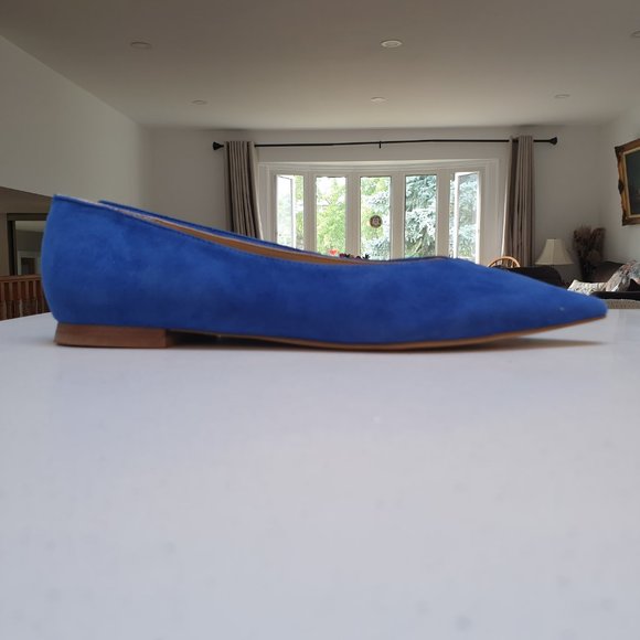 Marc Fisher Royal Blue Suede Pointed Toe Flats Size 8.5 Like Brand New - Picture 5 of 15